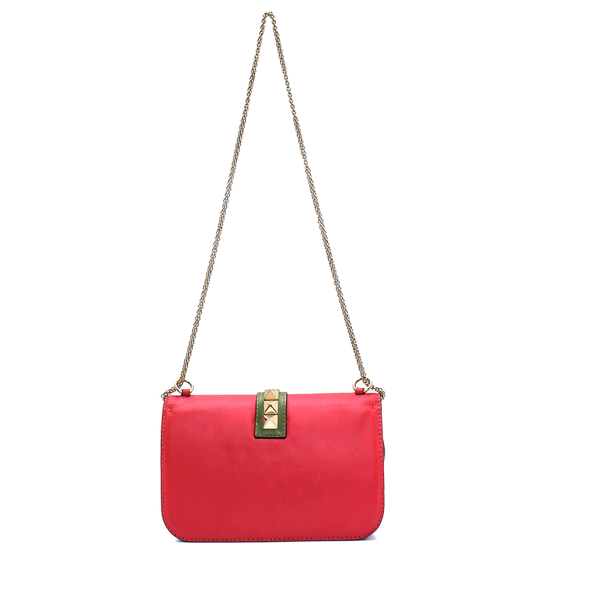Valentino - Tricolor Leather Rockstud Glam Lock Flap Shoulder Bag